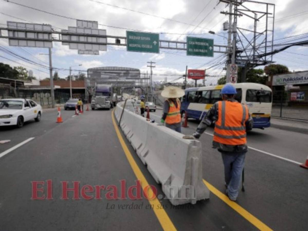 Colocan barreras para evitar choques en la capital de Honduras