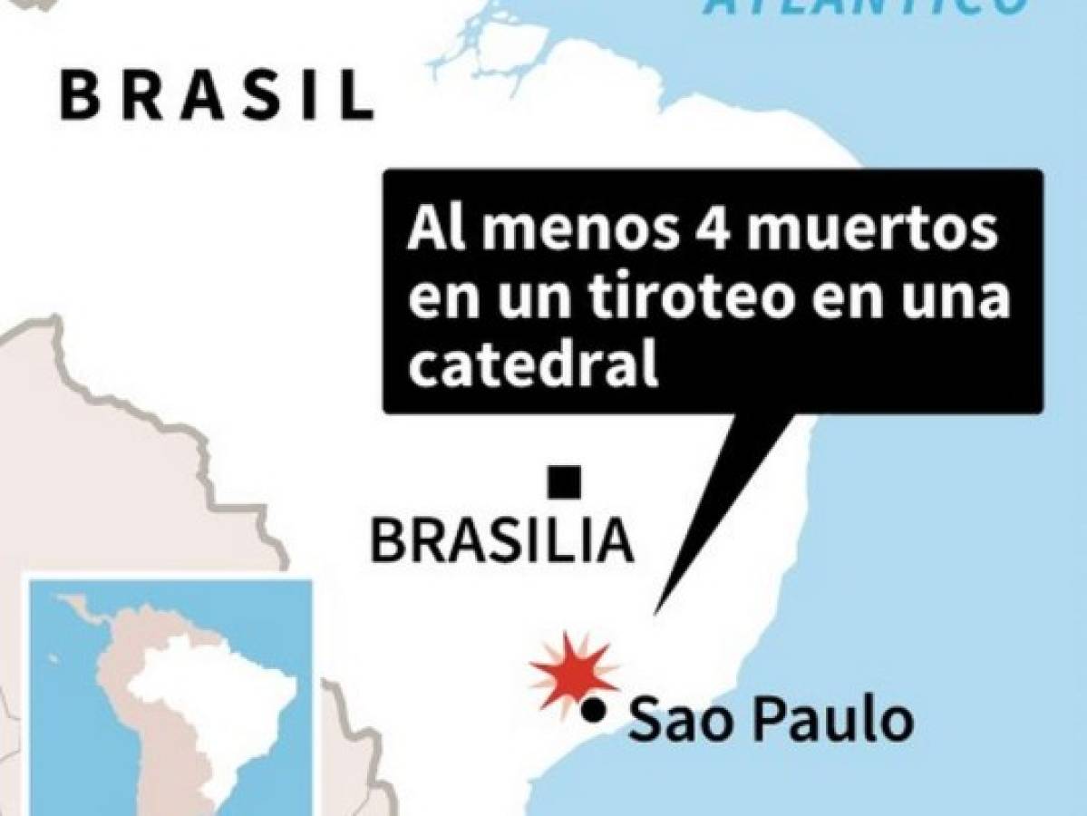 Un hombre mata a cuatro personas y se suicida en una catedral cerca de Sao Paulo