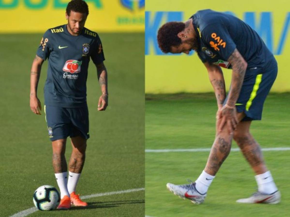 Neymar sale con rodilla dolorida de entrenamiento para la Copa América