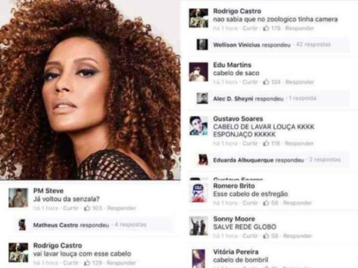 Actriz brasileña víctima de racismo en redes sociales