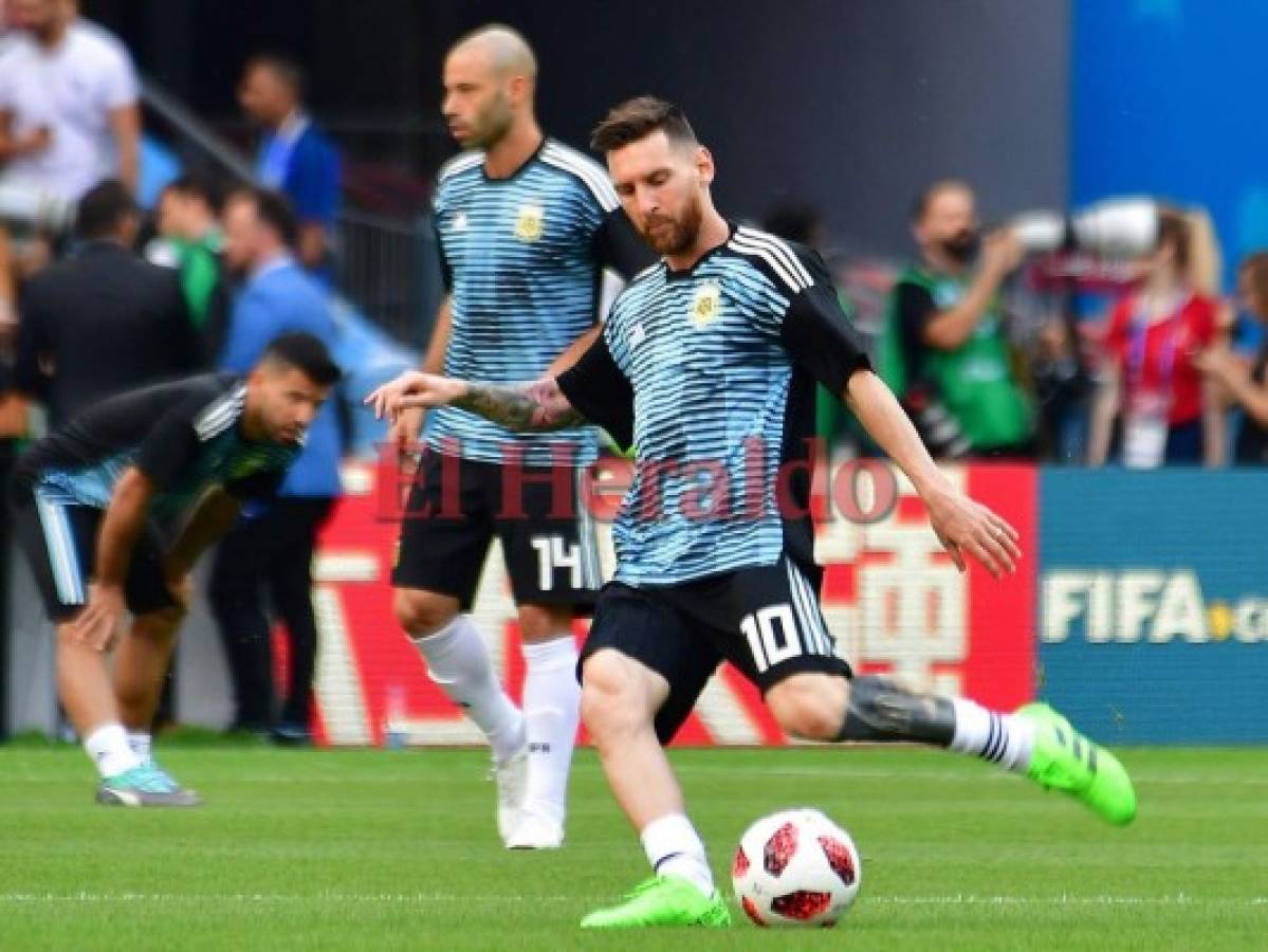 El calentamiento de Argentina previo a su duelo con Francia en los octavos de Rusia 2018