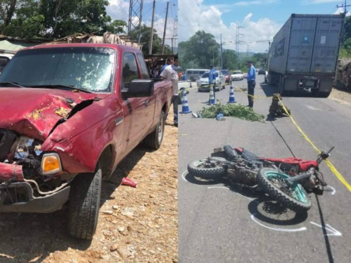 Motociclista muere tras impactar contra un vehículo en Cofradía, Cortés