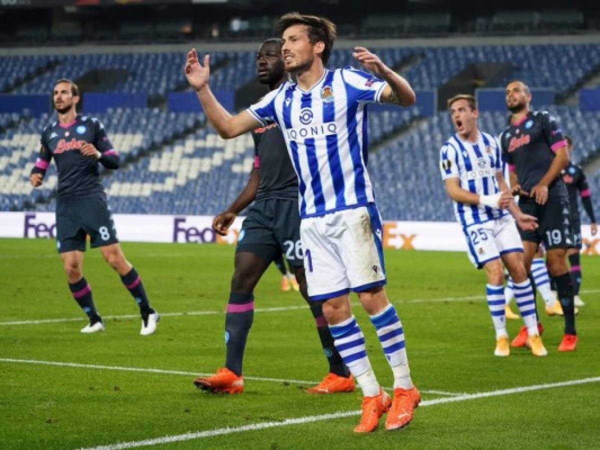 David Silva anota y la Real Sociedad es líder en España