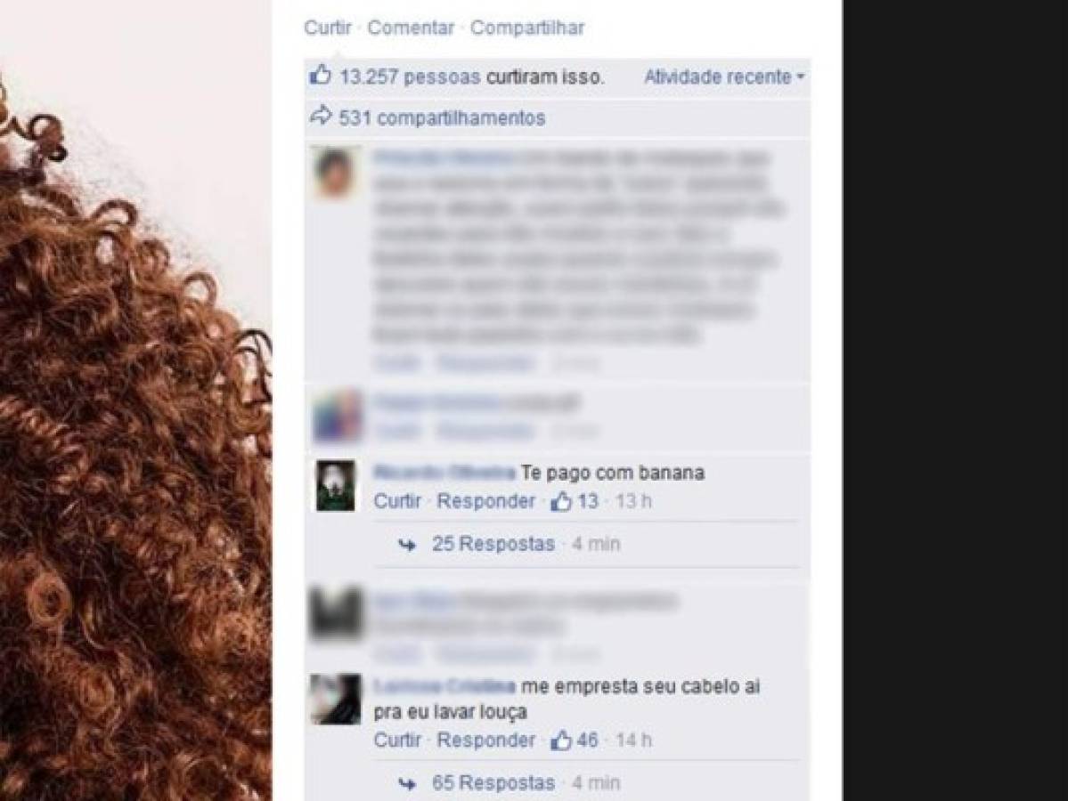 Actriz brasileña víctima de racismo en redes sociales