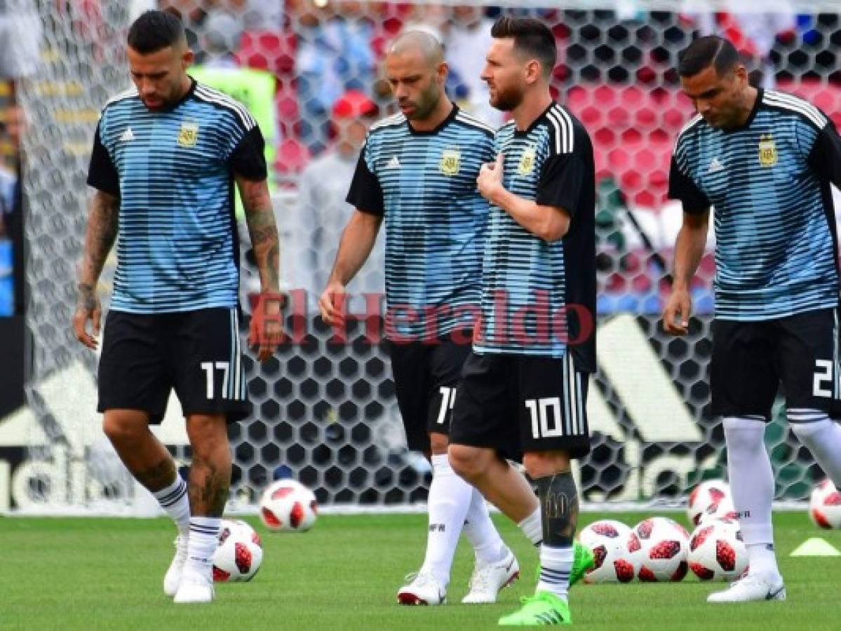 El calentamiento de Argentina previo a su duelo con Francia en los octavos de Rusia 2018