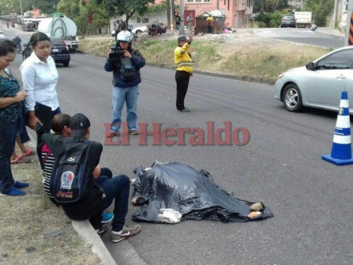 Camión cisterna atropella y mata a peatón en el anillo periférico de la capital de Honduras