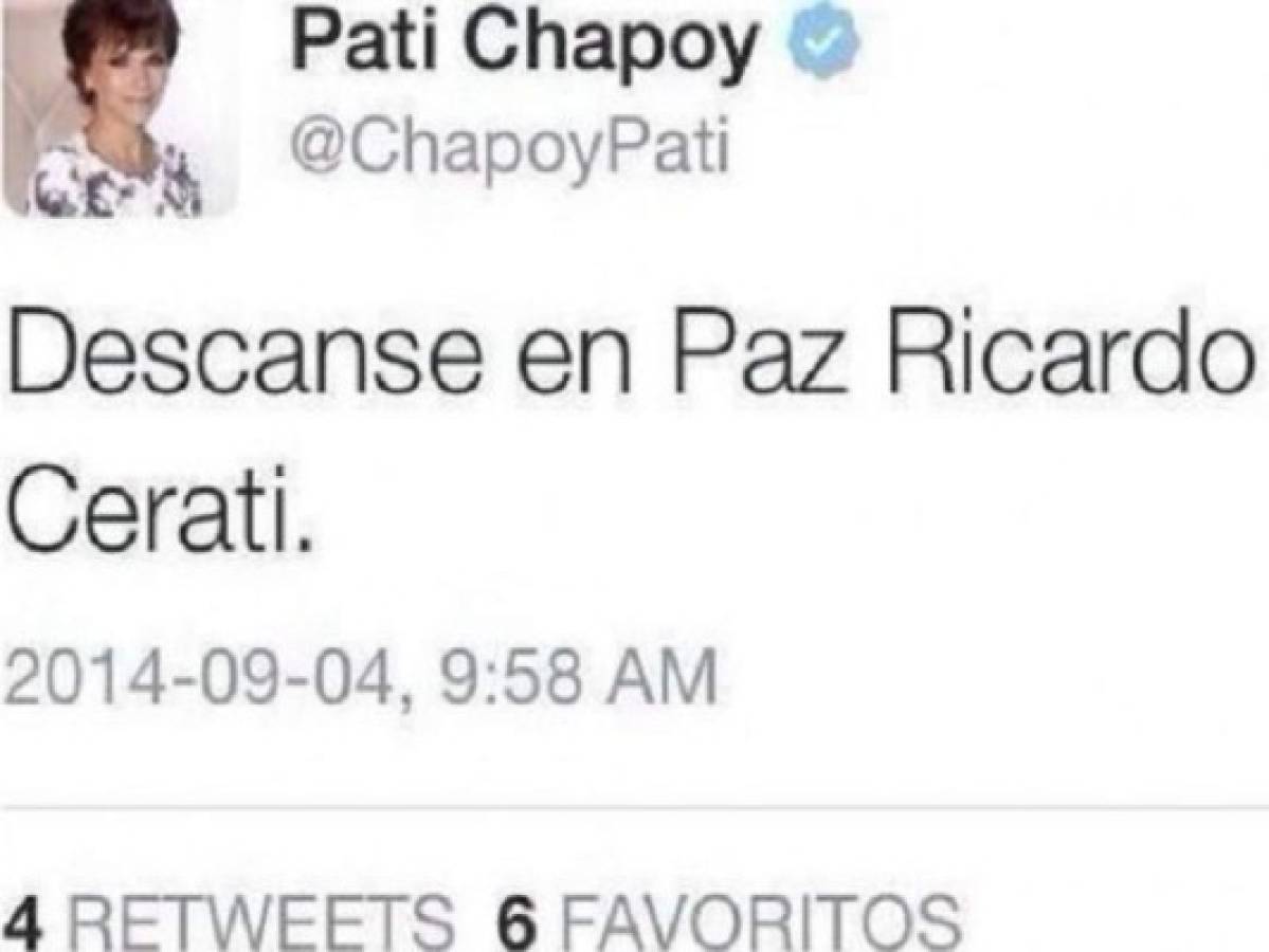 Paty Chapoy falla y anuncia muerte de 'Ricardo Cerati'