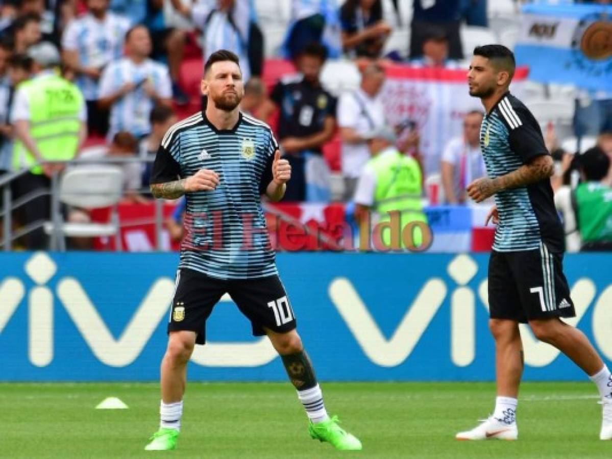 El calentamiento de Argentina previo a su duelo con Francia en los octavos de Rusia 2018