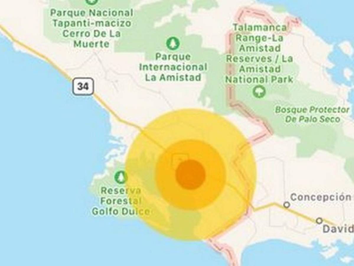 Sismo de 5.7 grados estremece el sur de Costa Rica