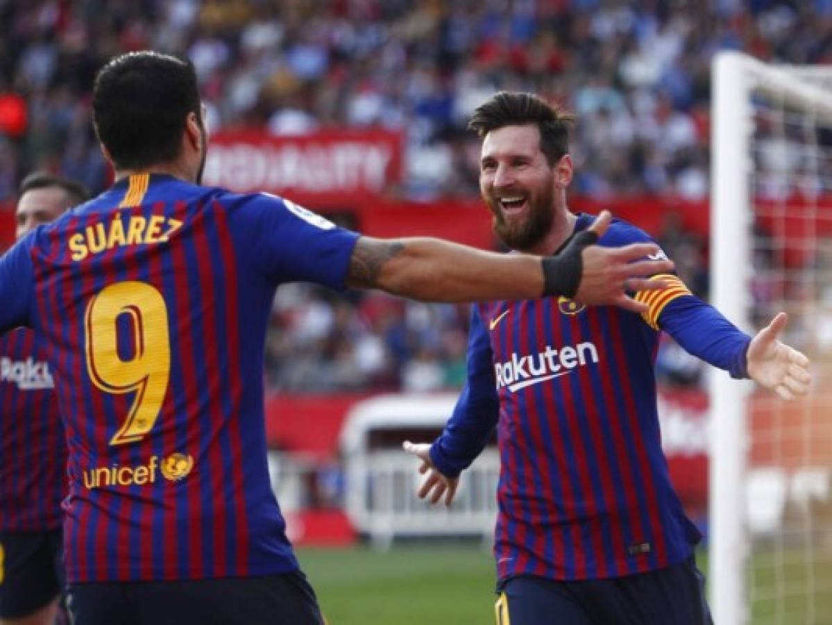 Con triplete de Messi, el Barcelona impone su ley en Sevilla 