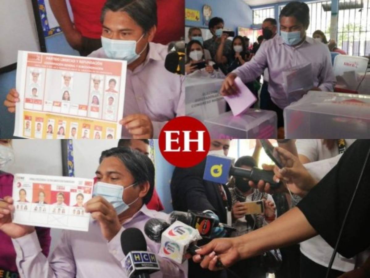 Un entusiasta Wilfredo Méndez acude a votar en Tegucigalpa (Fotos)