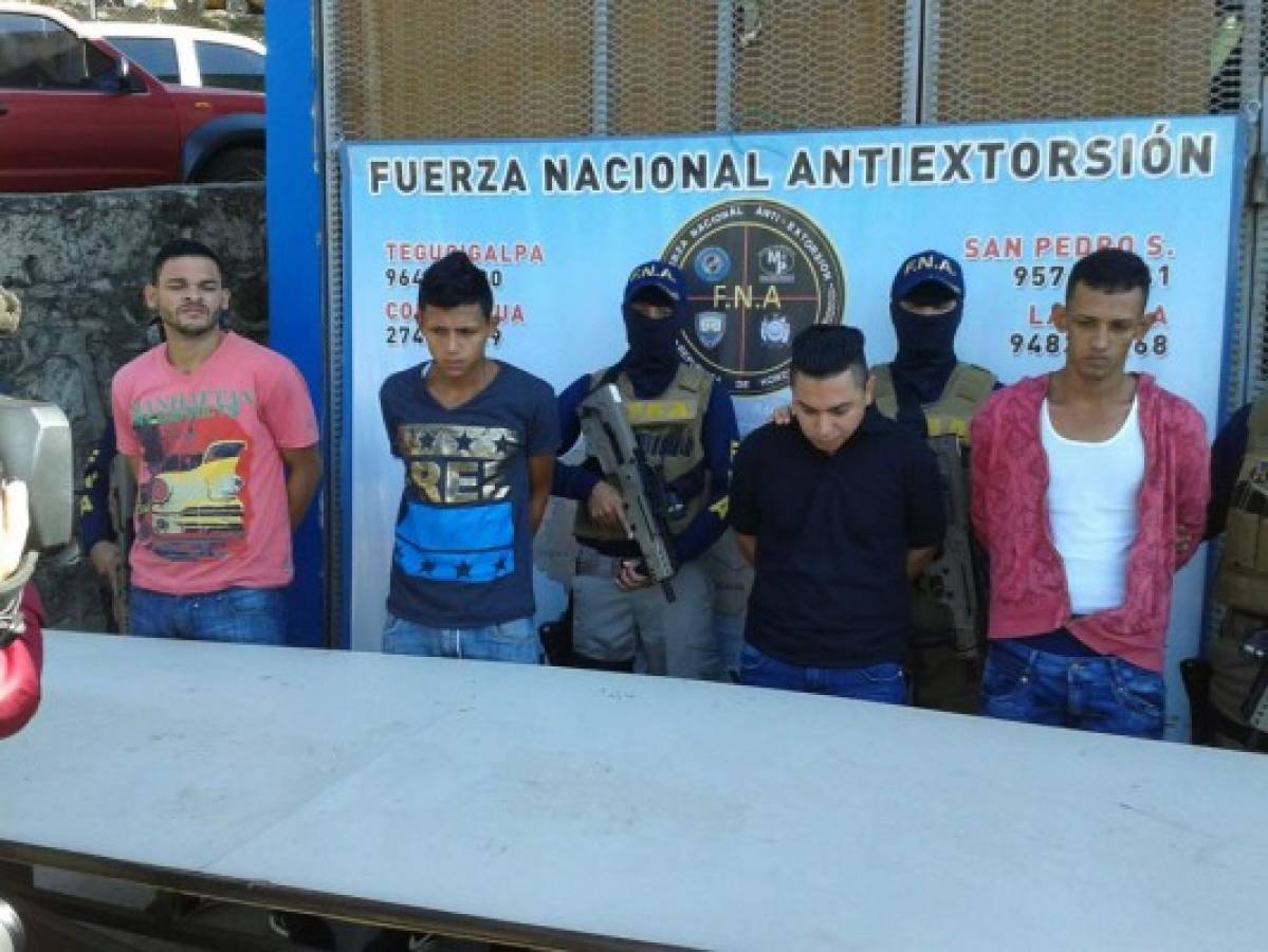 Capturan cuatro miembros de la MS por delito de extorsión