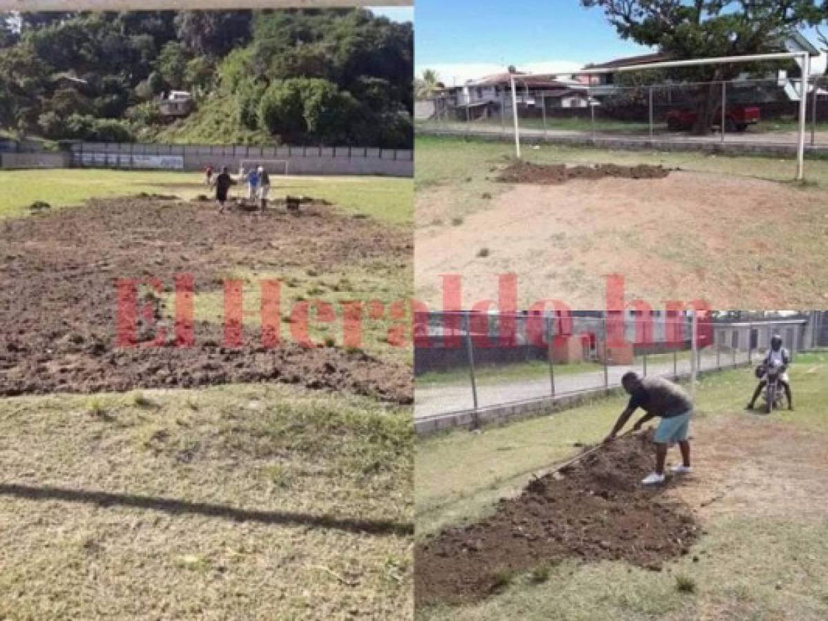 Tras críticas de Nahún Espinoza, 'arreglan' estadio Julio César Galindo de Roatán