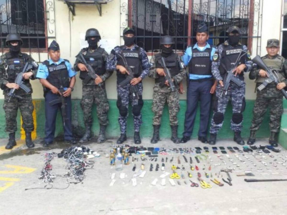 Honduras: Encuentran armas, celulares y drogas en centro penal de San Pedro Sula