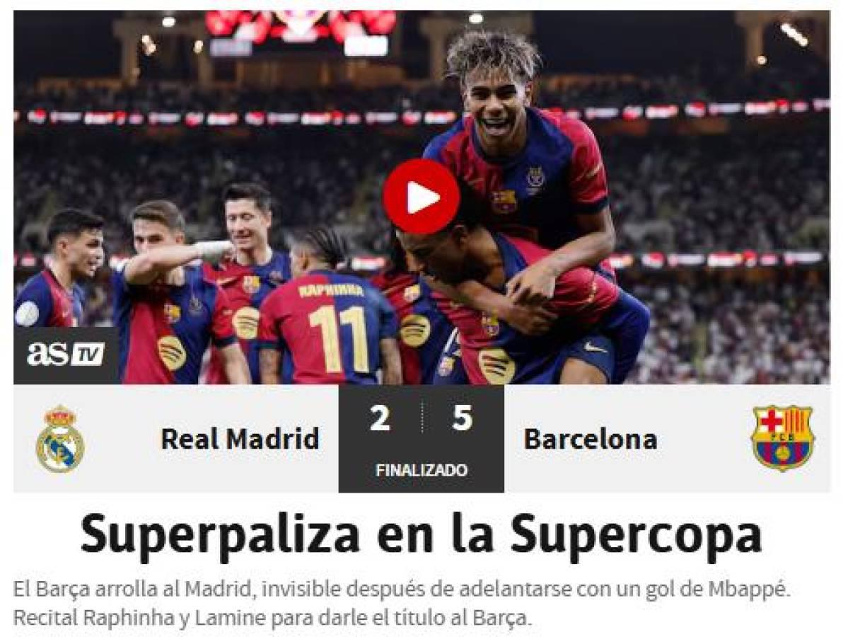 Prensa reacciona tras goleada del Barcelona al Real Madrid: “Ganó papá y perdió su hijo”