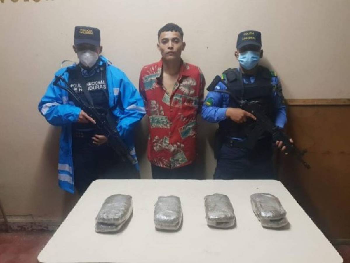 Cae presunto marero de la MS-13 con ocho libras de droga en la Nueva Suyapa