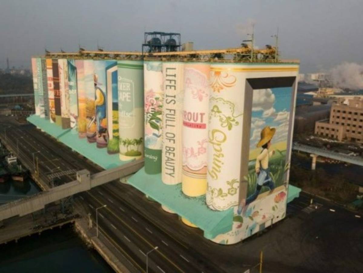 Un silo de granos de Corea del Sur se convierte en el mayor mural del mundo 