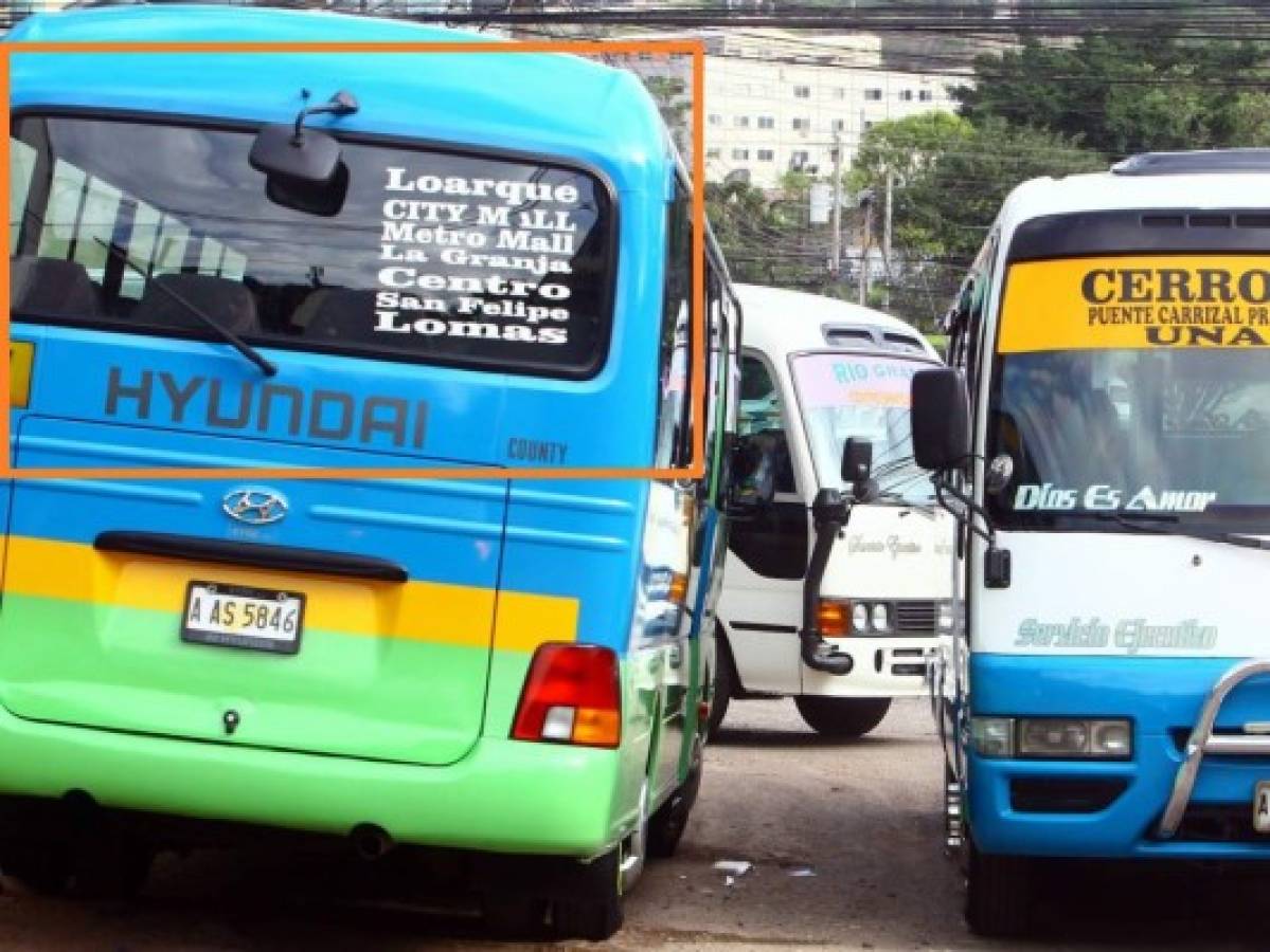 Tránsito retira publicidad de ventanillas de transporte público