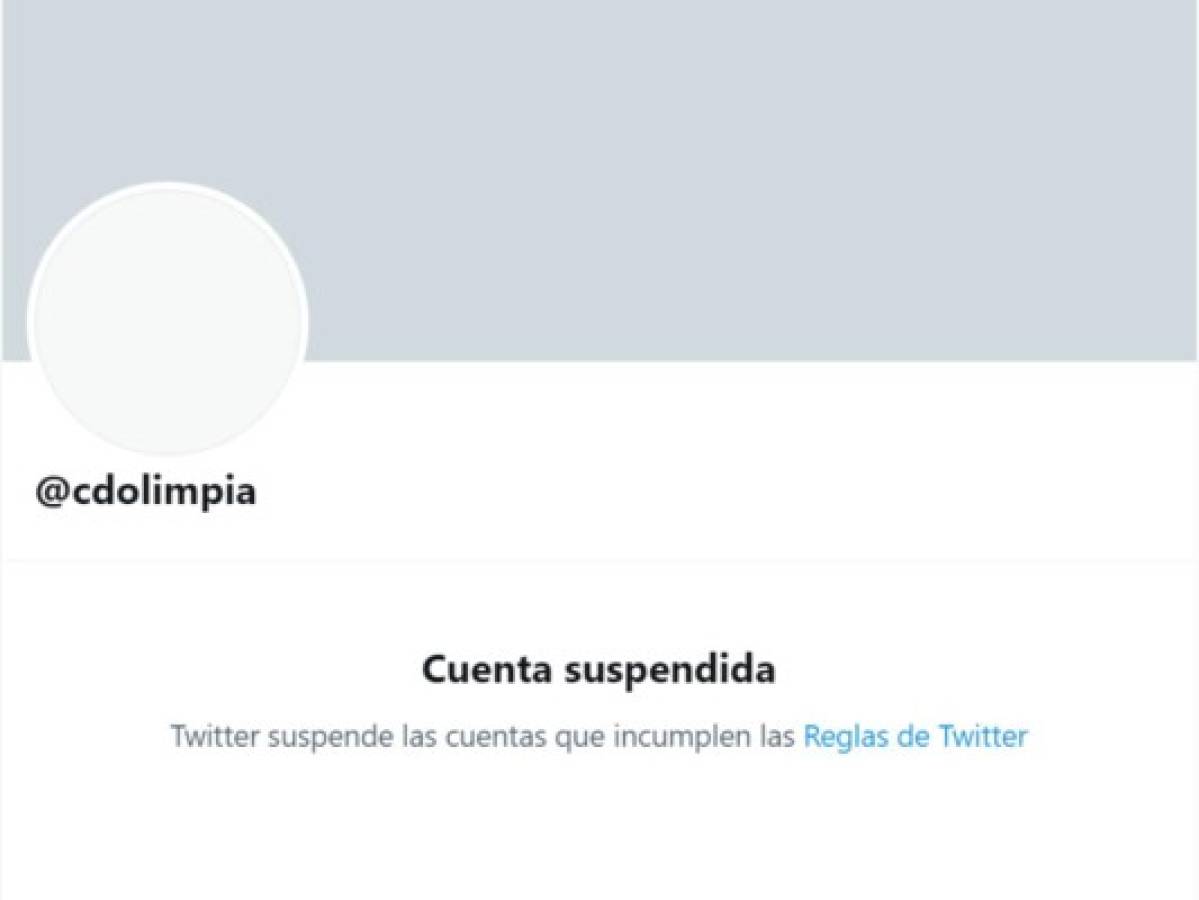 Twitter le suspende cuenta oficial al Olimpia