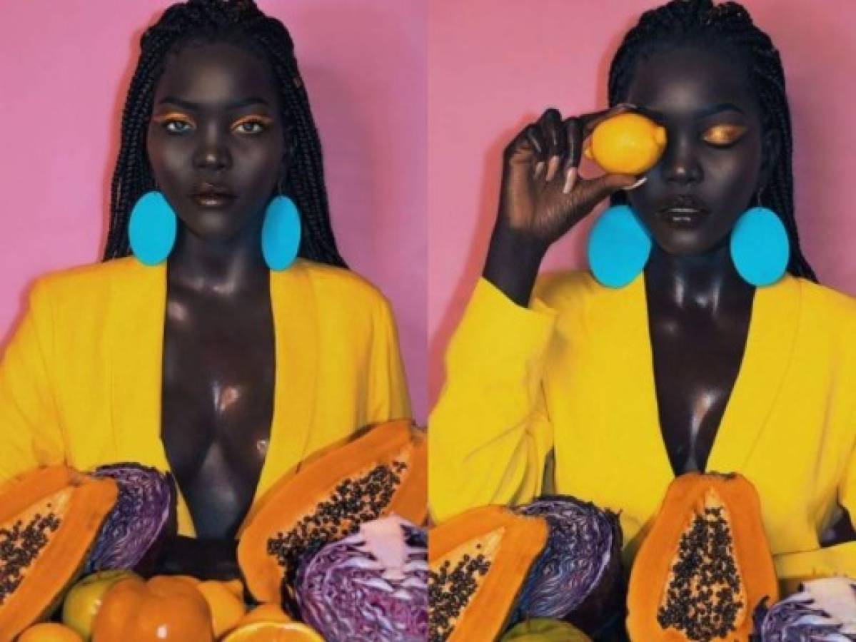 Nyakim Gatwech, la guapa modelo con la piel más oscura del mundo