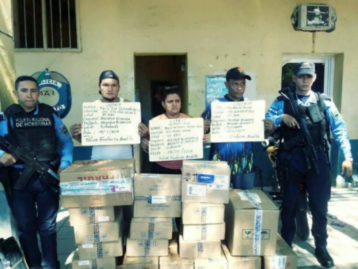 Capturan a tres nicaragüenses por contrabando de medicamentos en la zona sur de Honduras