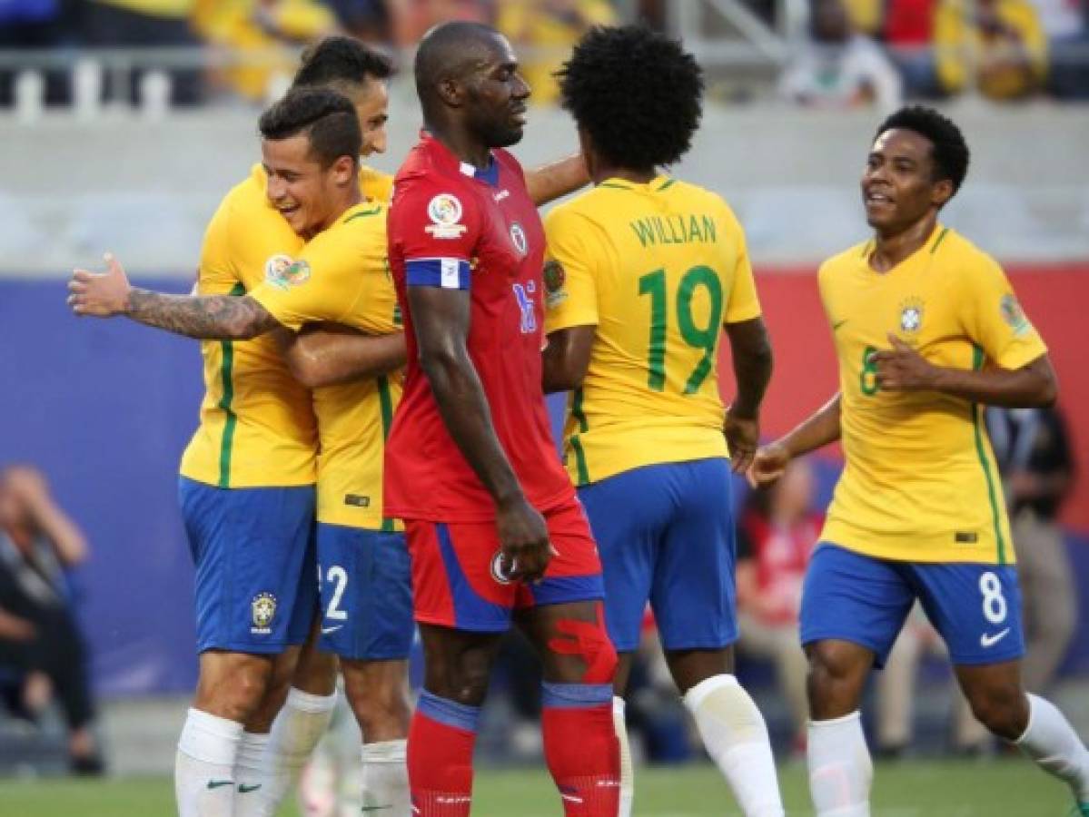 Brasil apabulla 7-1 a la débil Haití por el Grupo B