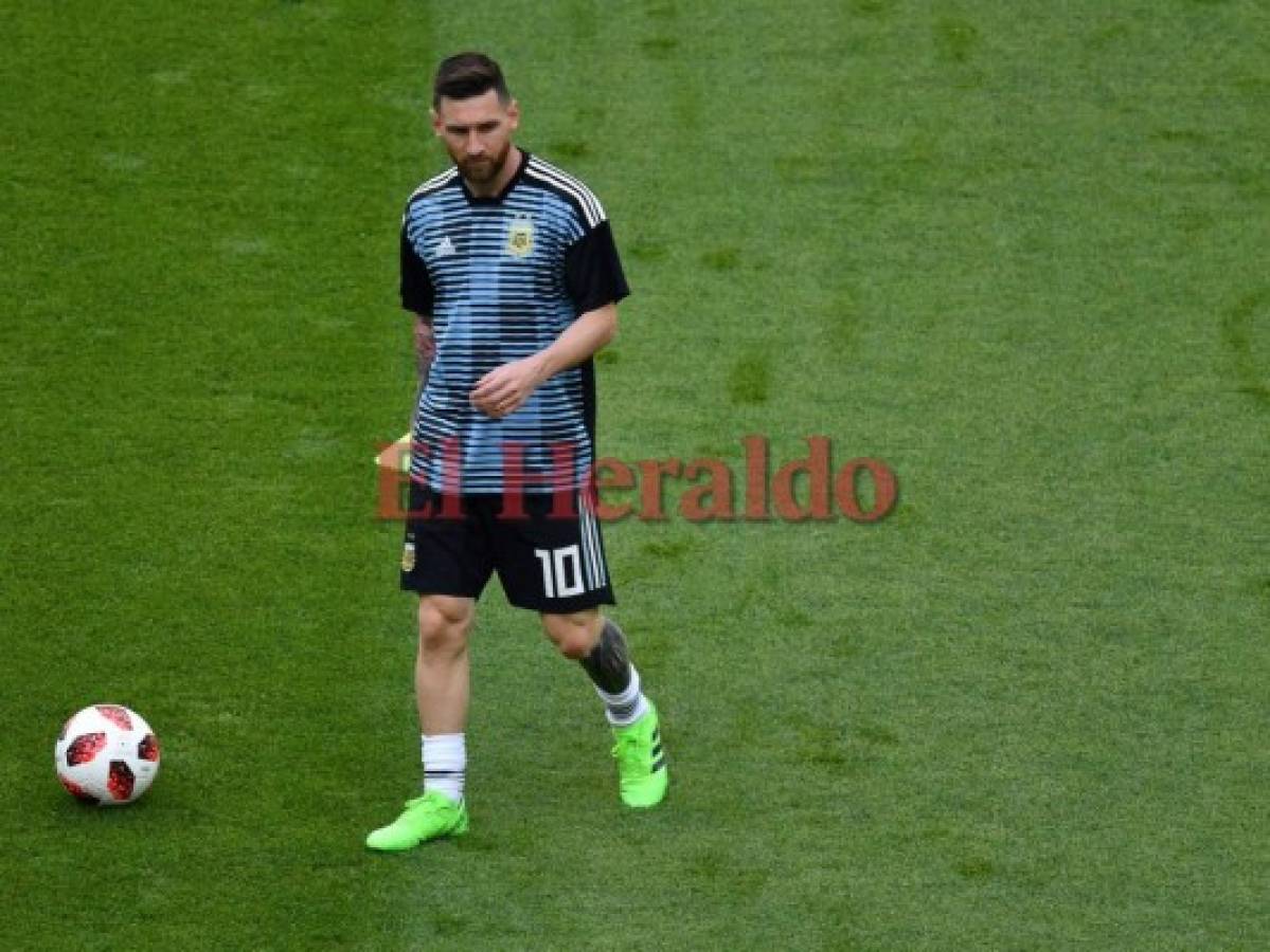 El calentamiento de Argentina previo a su duelo con Francia en los octavos de Rusia 2018