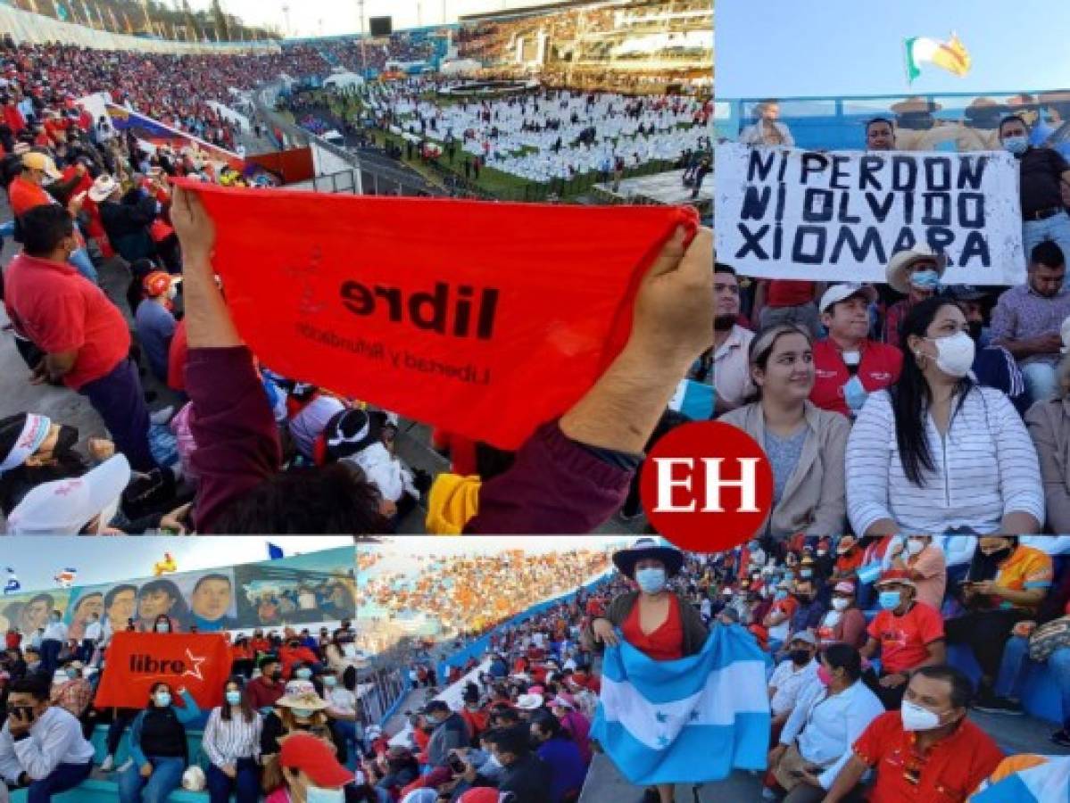 Pancartas y bailes: el ambiente en las graderías del Estadio Nacional durante toma de posesión (Fotos)