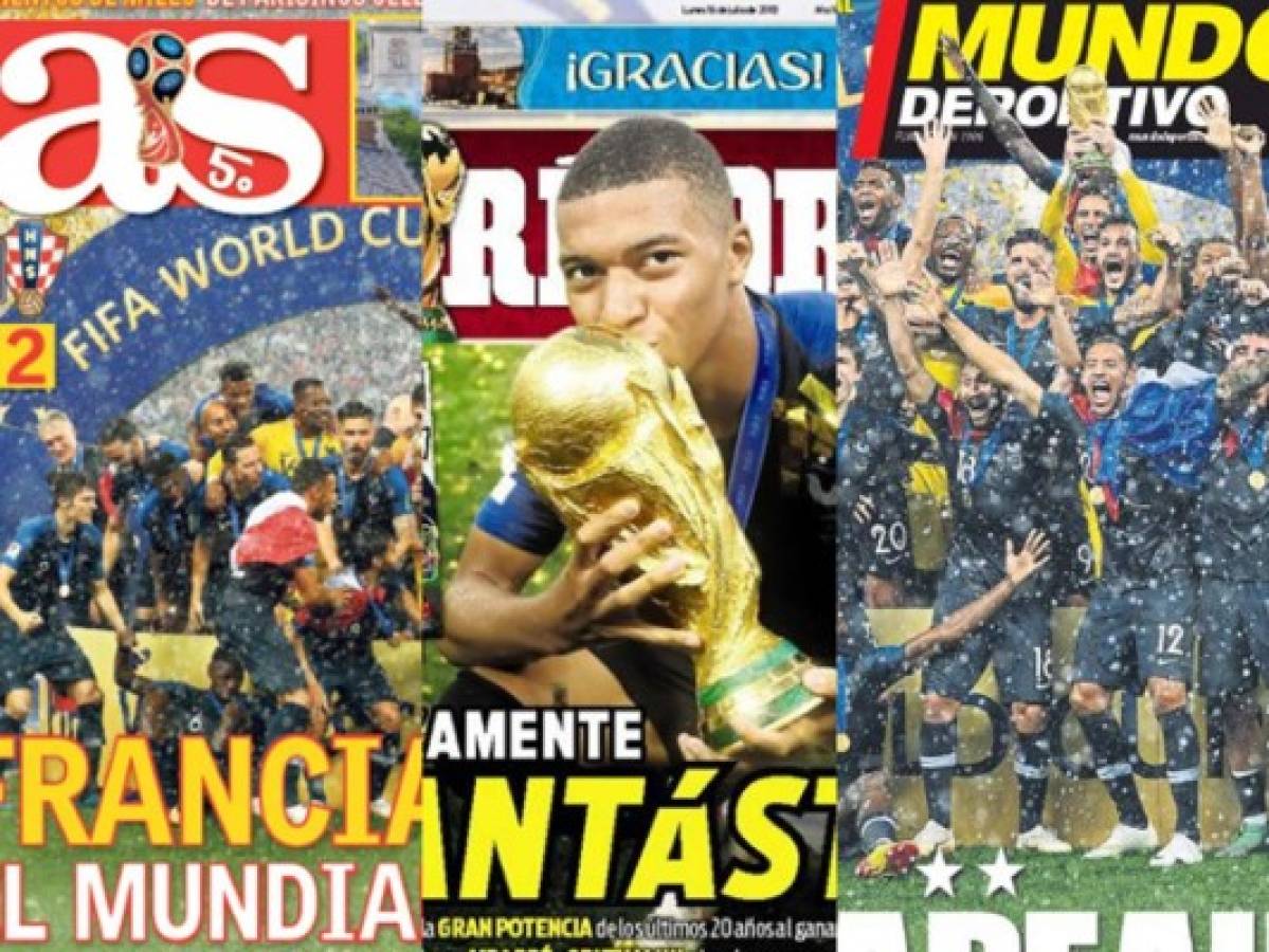 Portadas destacan segundo título de Francia como campeona del Mundo