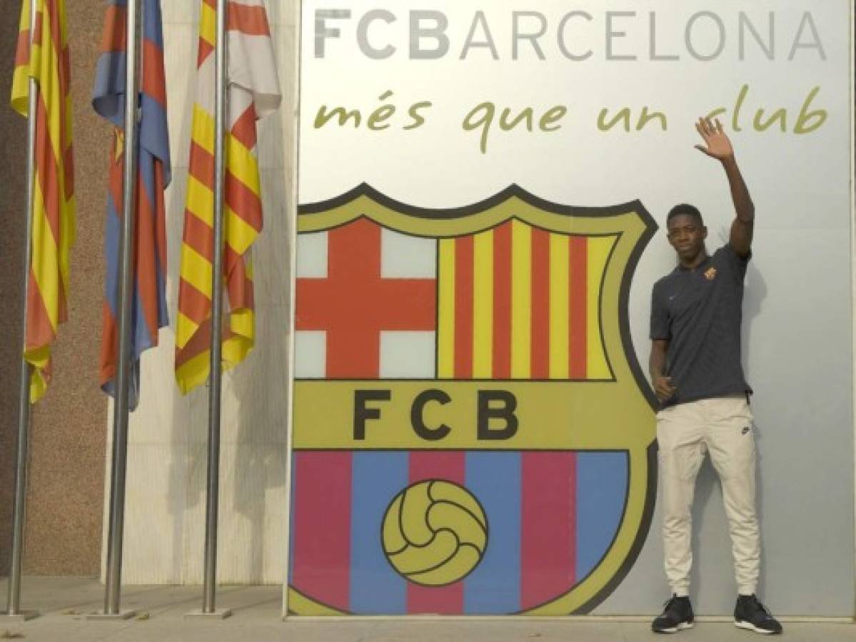 Dembelé ya luce los colores del Barcelona