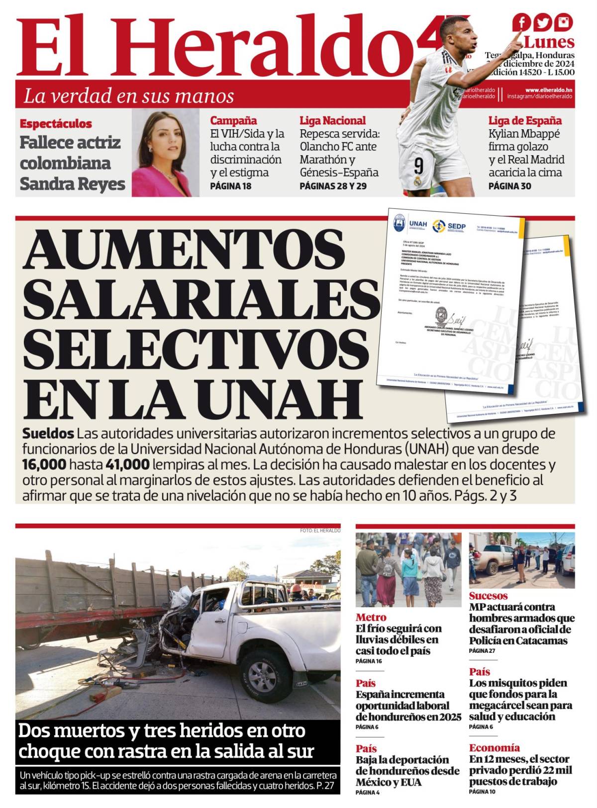 Aumentos salariales selectivos en la UNAH