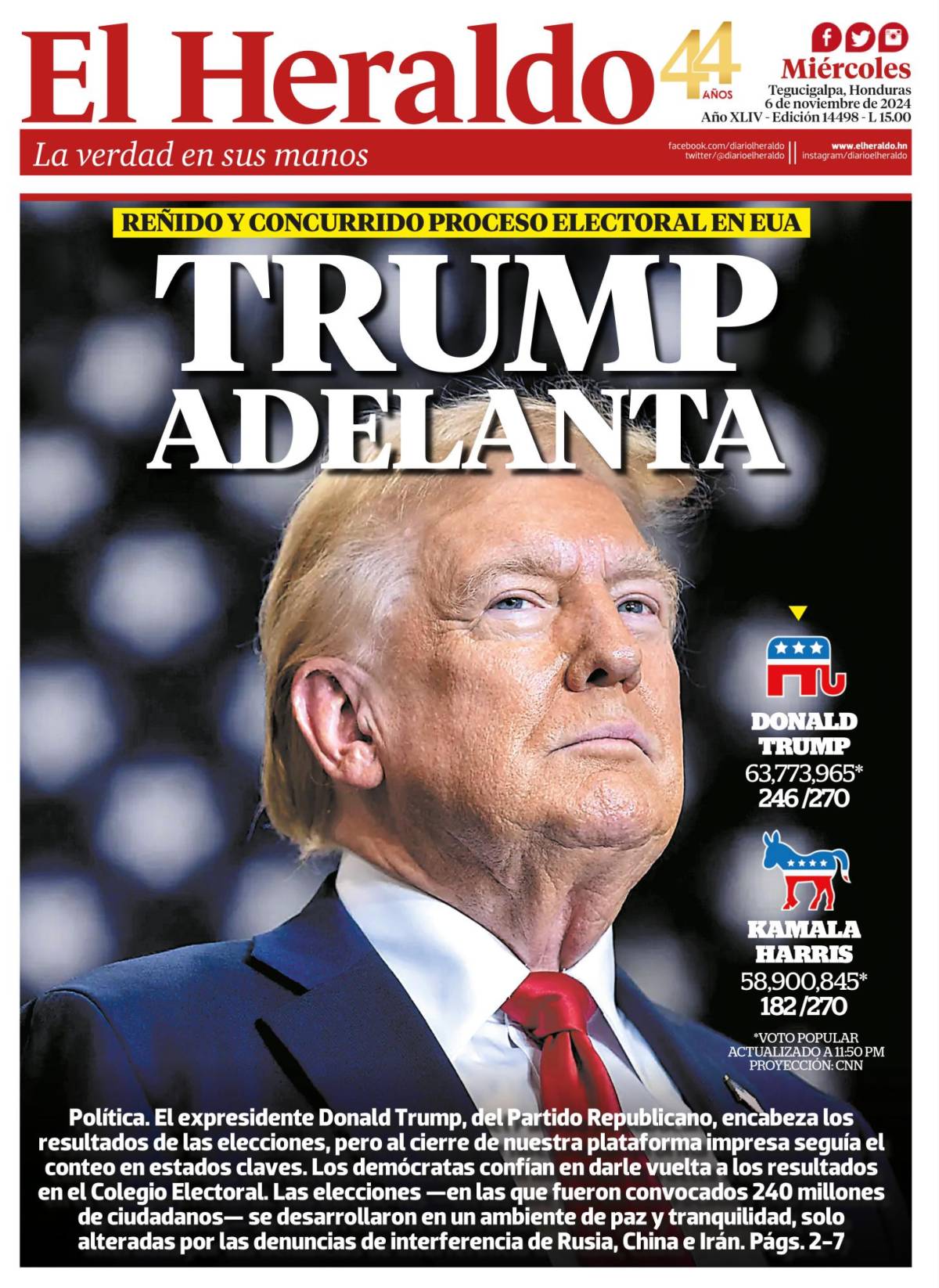 Trump adelanta