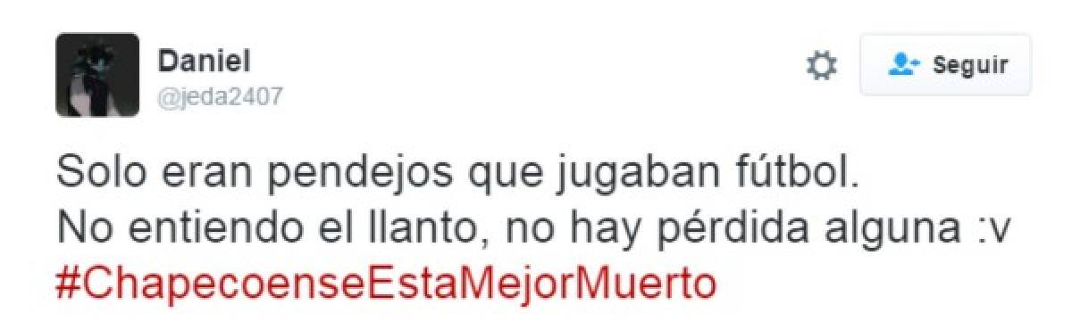 Indignante campaña de odio sobre tragedia Chapecoense desata furia en Twitter