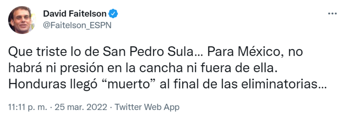 David Faitelson: “Honduras ha sido una caricatura, es una papita para México”