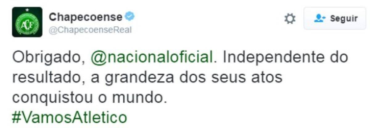 ¡Aplausos! El emotivo gesto del Chapecoense con el Atlético Nacional