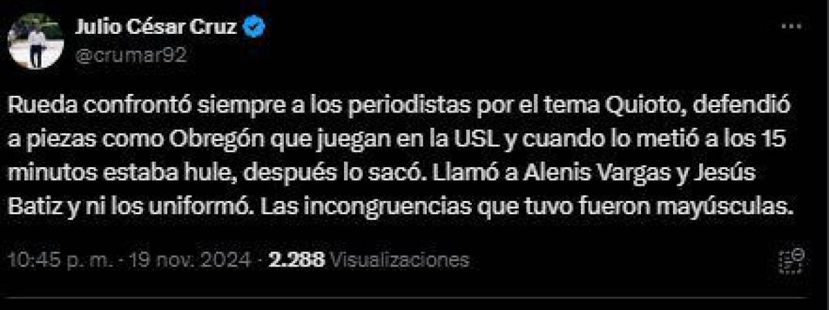 Prensa hondureña arremete contra Reinaldo Rueda tras eliminación: “Es lamentable”