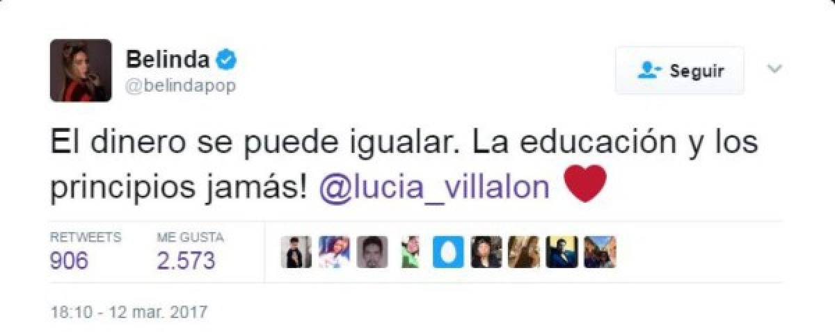 Belinda envía mensaje a Lucía Villalón tras ruptura con Chicharito