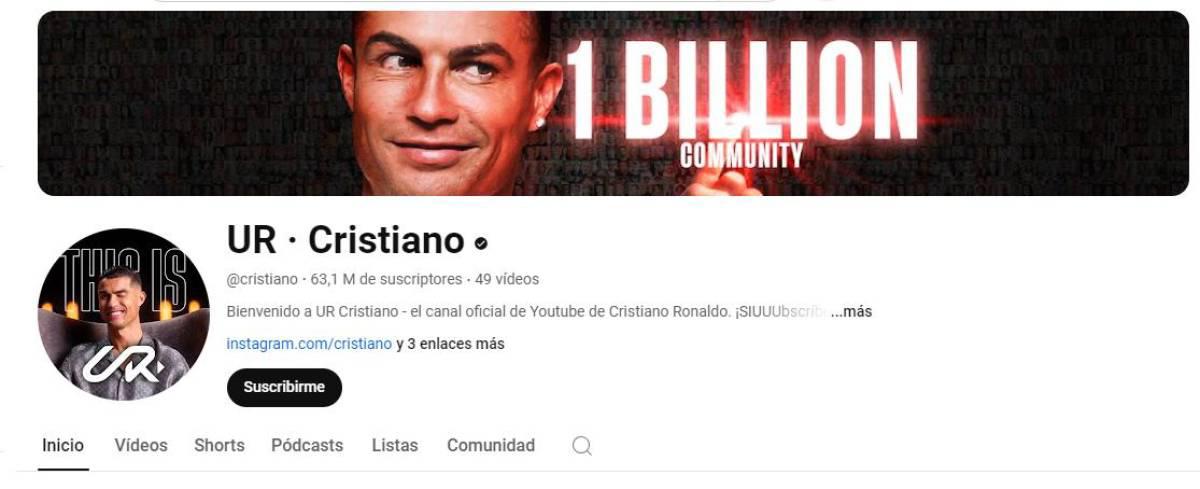 Se revela cuántos millones de dólares ha ganado Cristiano Ronaldo en YouTube