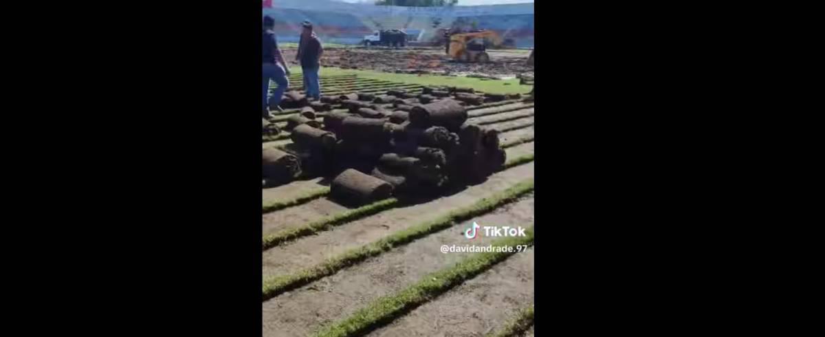 Así van los avances en el estadio Ceibeño con el cambio de grama híbrida ¿cuándo lo entregan?