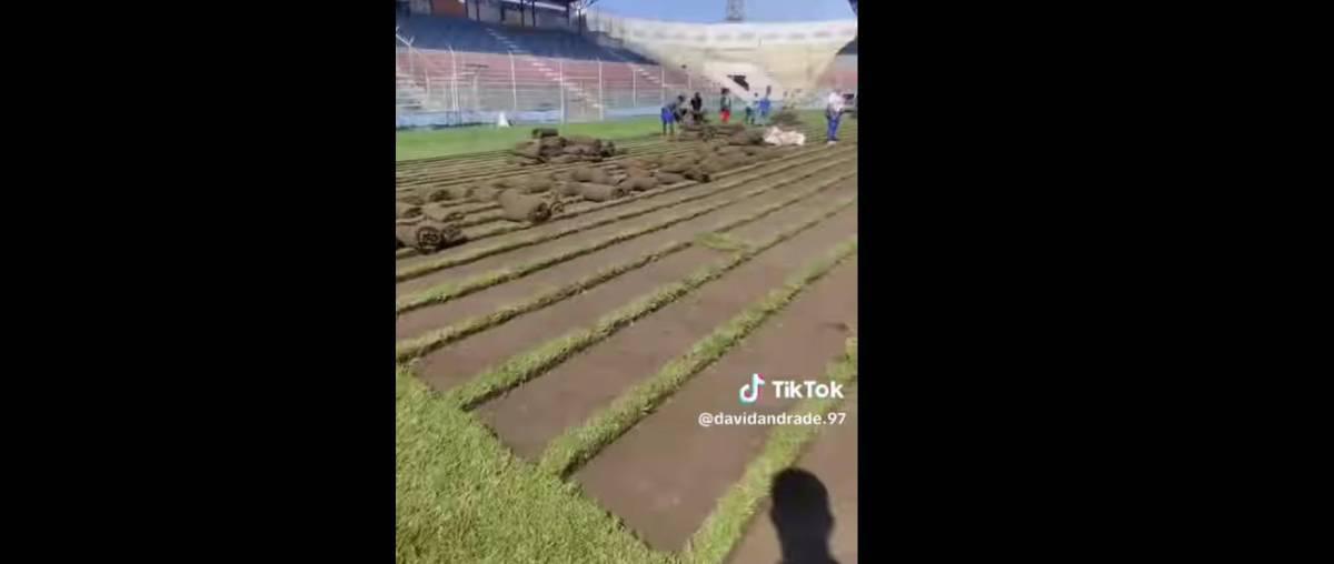 Así van los avances en el estadio Ceibeño con el cambio de grama híbrida ¿cuándo lo entregan?