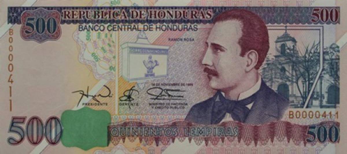 Billete de 500 lempiras del año 1998.