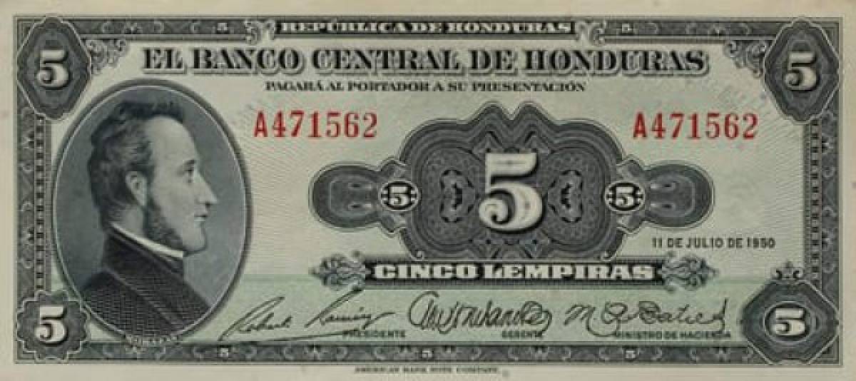 ¿Cuáles son los billetes emitidos en Honduras?