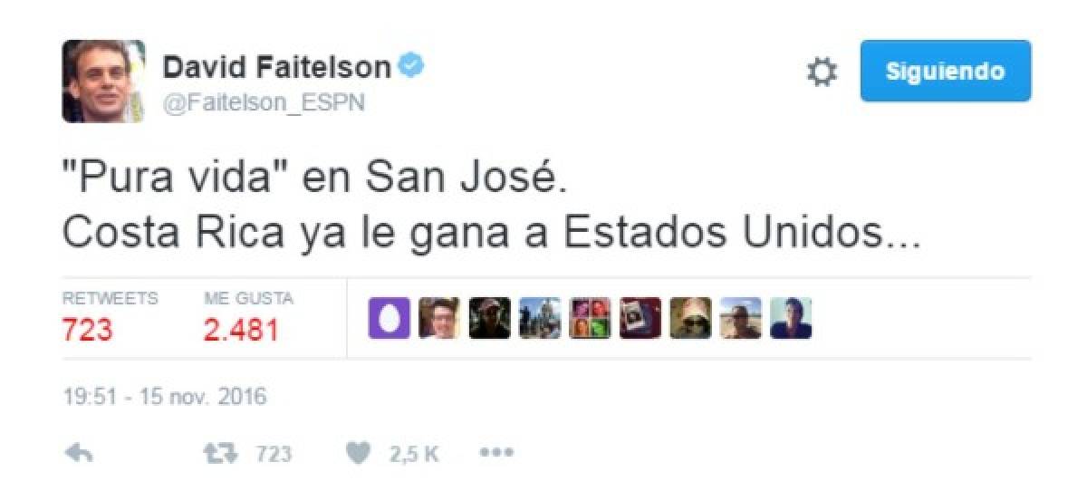 Un encantado Faitelson elogia nivel de Costa Rica ante Estados Unidos