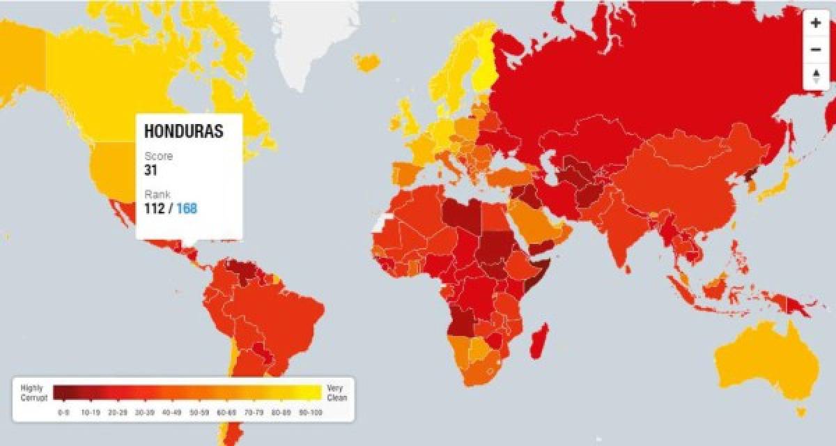 Honduras sube 14 posiciones en el Índice de Percepción de la Corrupción 2015