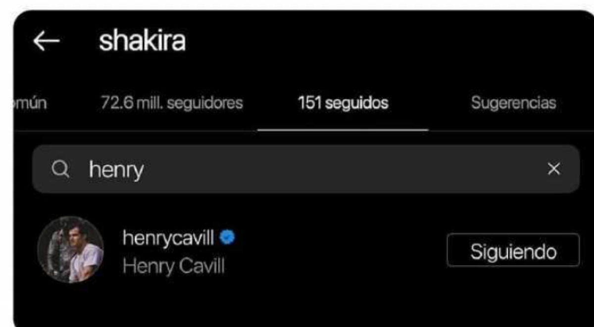 Shakira sigue a Henry Cavill y Chris Evans en sus redes