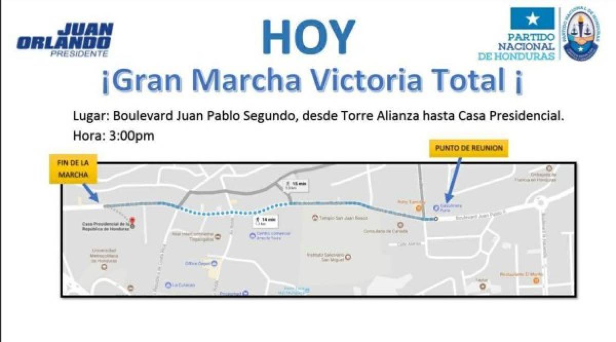 A las 3:00 de la tarde saldrán los nacionalistas a las calles.