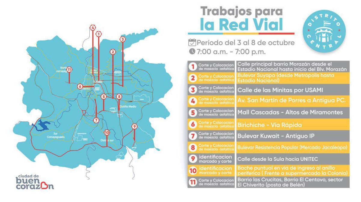 Esta son las primeras 11 zonas de trabajo.