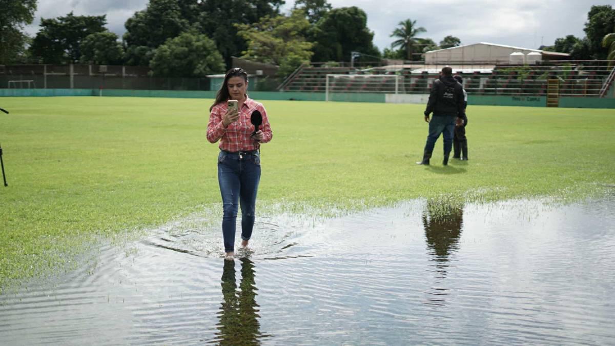 Inundado se encuentra estadio Rubén Deras de Choloma previo a final de Liga de Ascenso