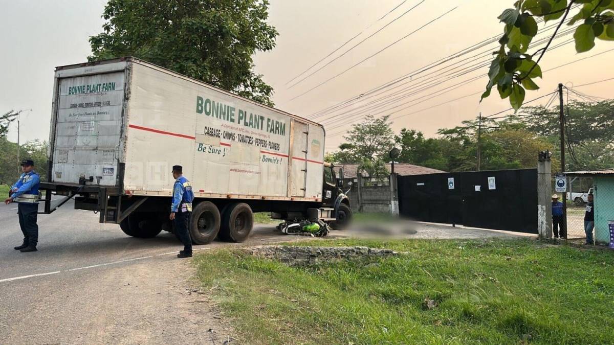 Motociclista muere tras ser arrollado por camión en San Pedro Sula, Cortés