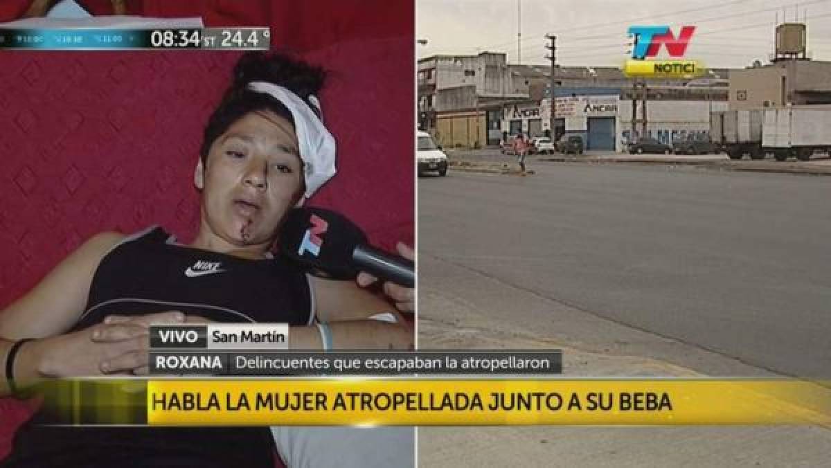 Mujer y su bebé de 7 meses vuelan por el aire tras ser atropellados por ladrones   